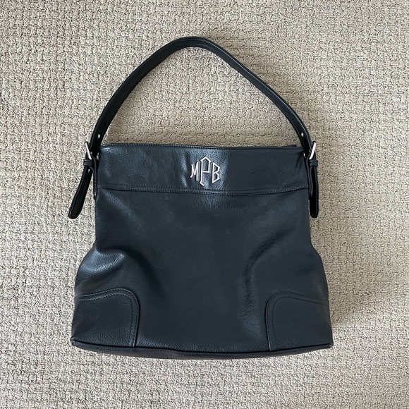Initials Inc. Handbags - Initials Inc. Black Monogramed Hobo Shoulder Bag